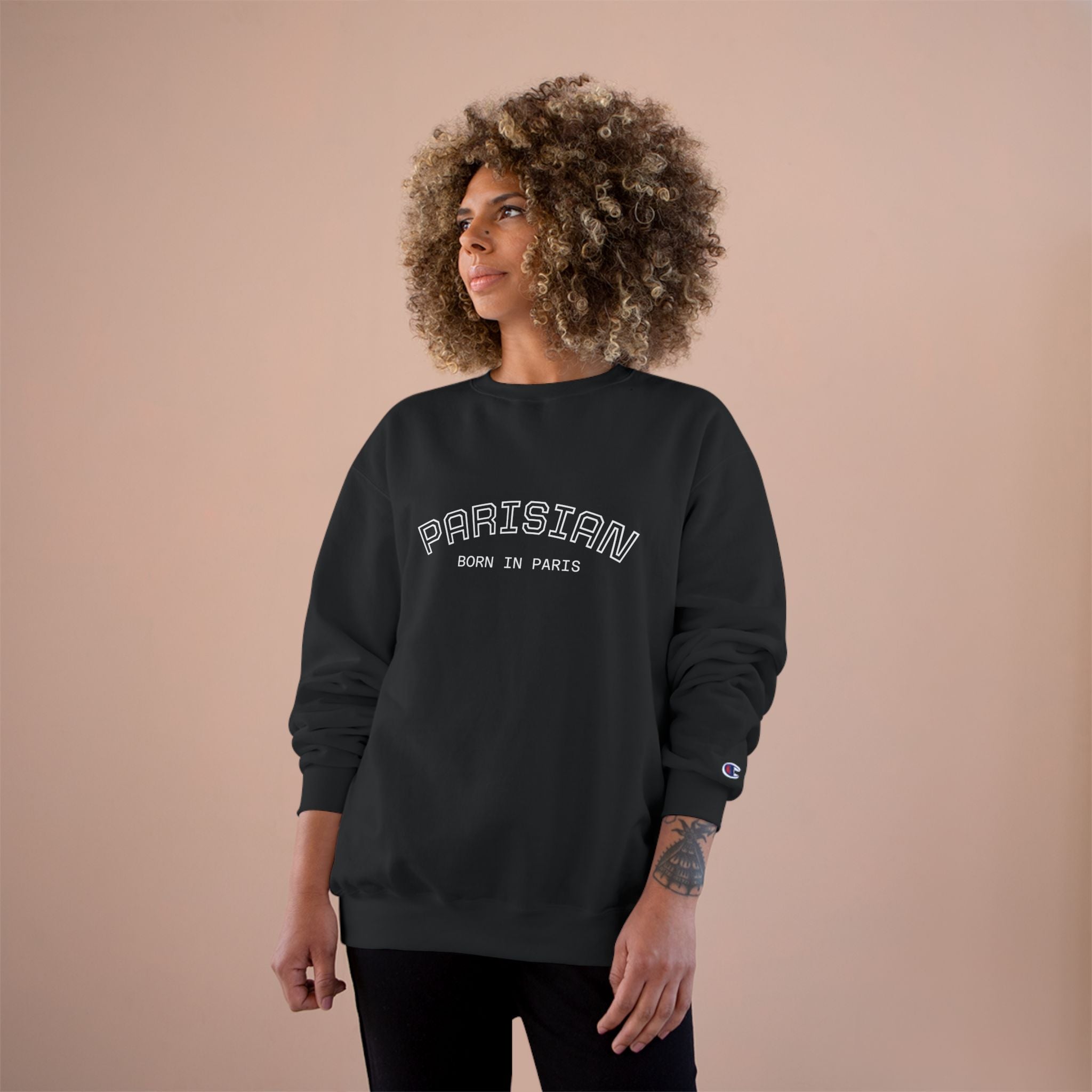 Parisian Crewneck Sweatshirt — "Born in Paris" Graphic