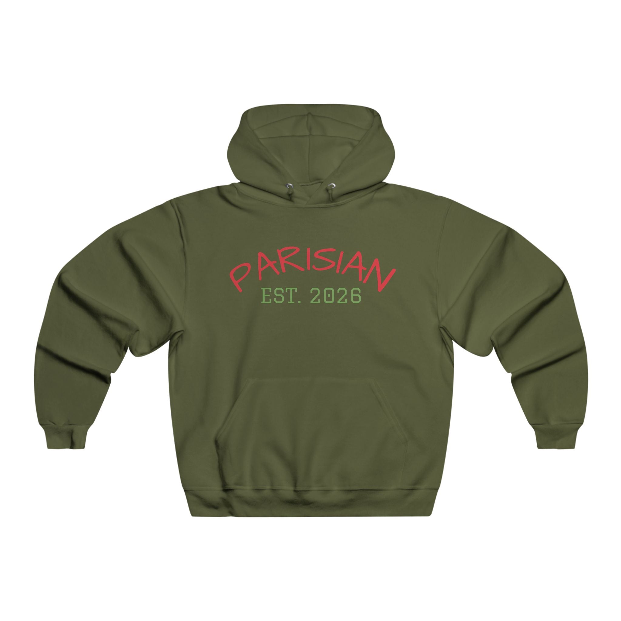 Parisian Est. 2026 Hoodie — Olive Pullover Sweatshirt