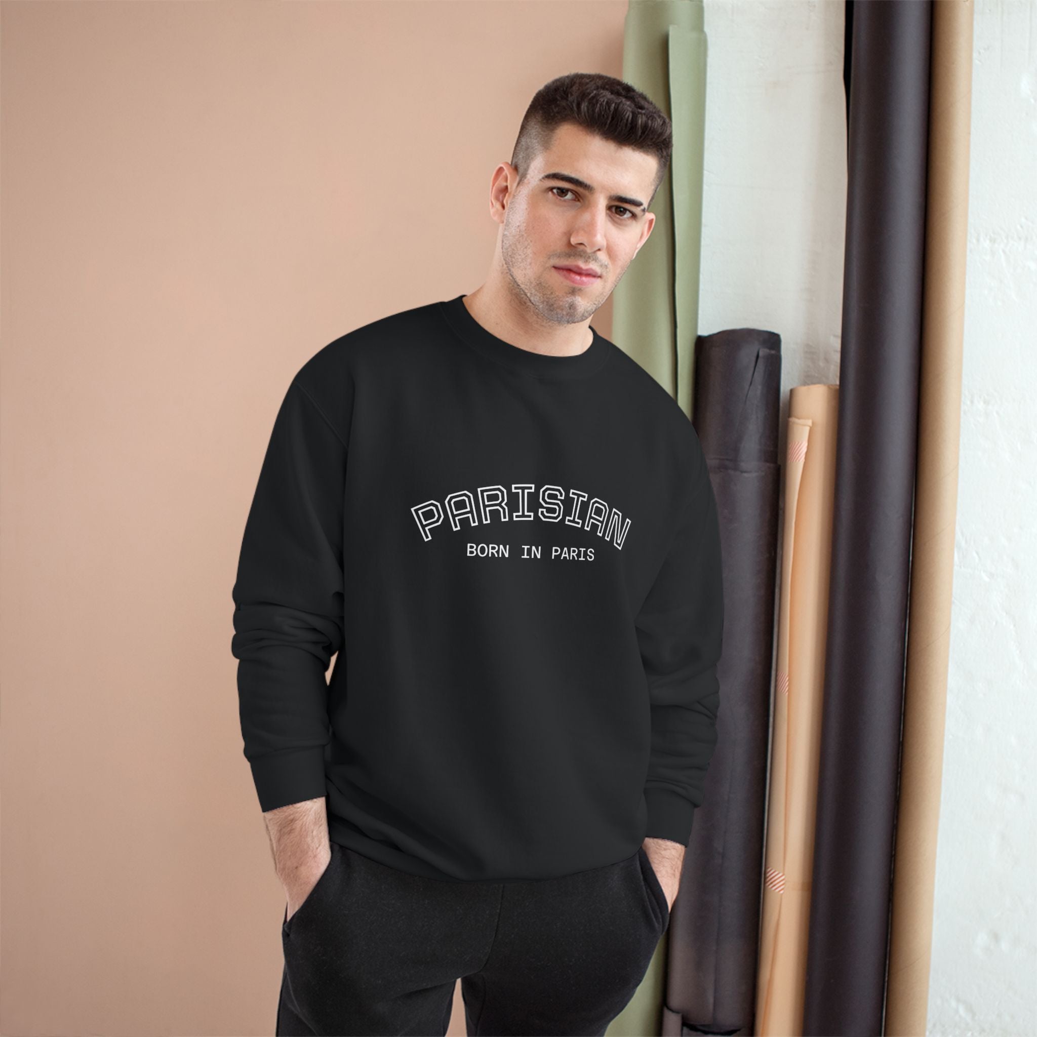 Parisian Crewneck Sweatshirt — "Born in Paris" Graphic