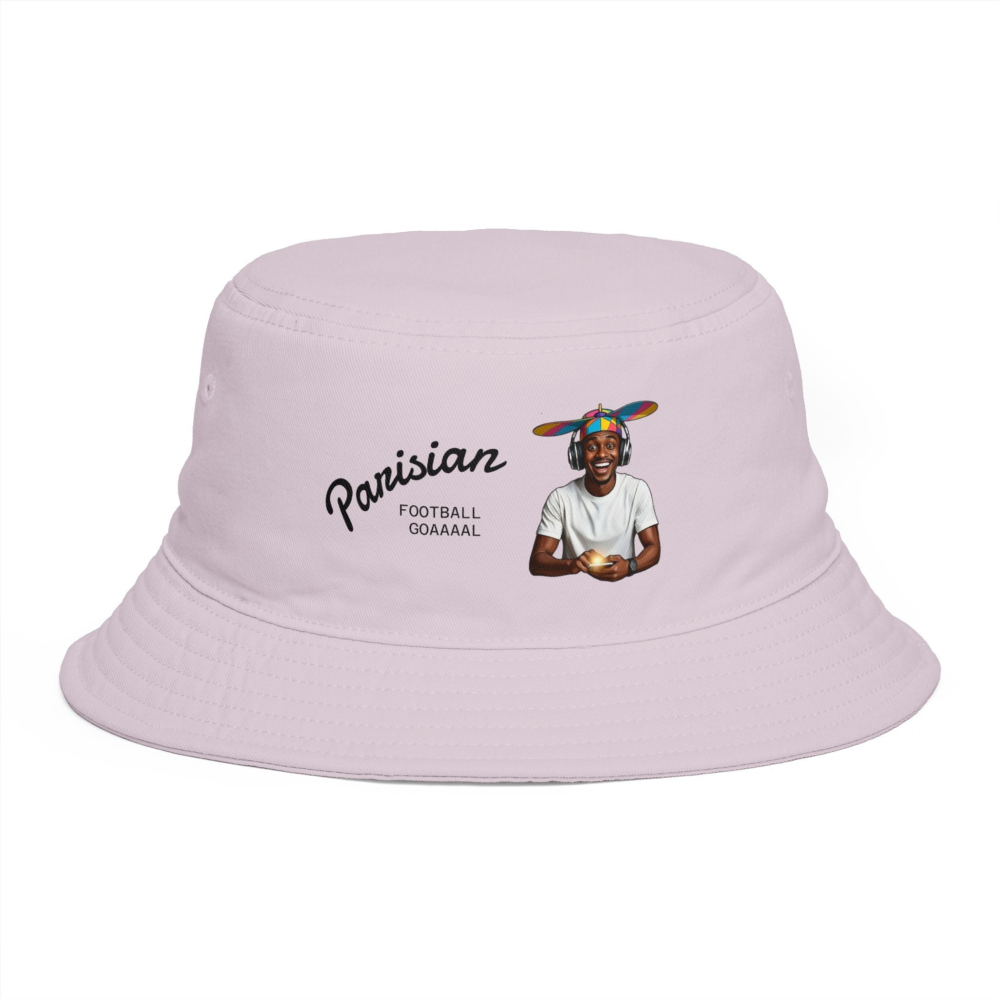 Parisian Football Legend Bucket Hat — Retro Soccer Player Graphic