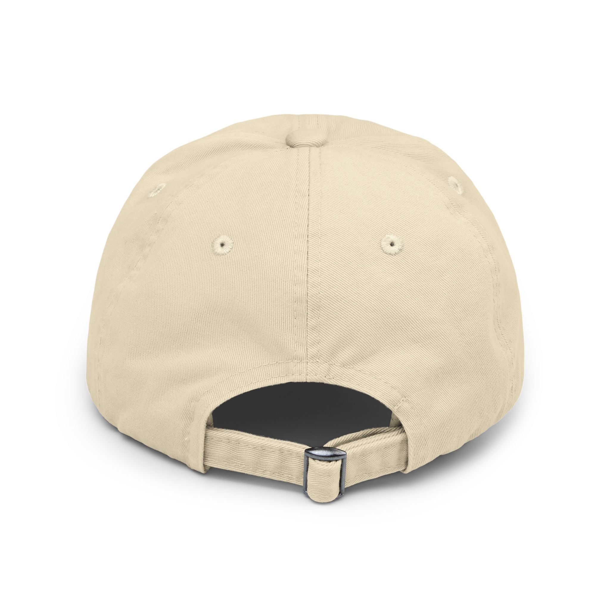 Distressed Dad Hat with Minimal 'P' Logo — Casual Vintage Baseball Cap