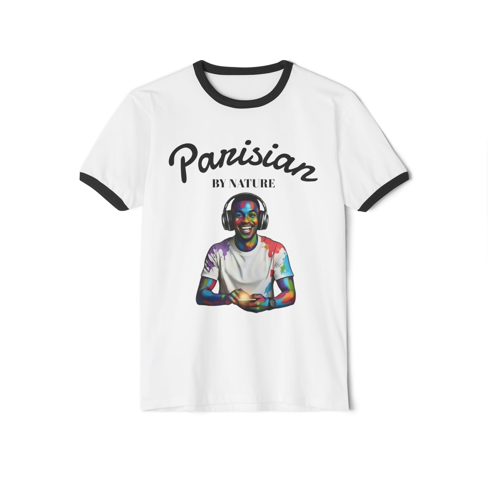 Parisian Vibes Ringer T‑Shirt — Colorful Portrait Tee