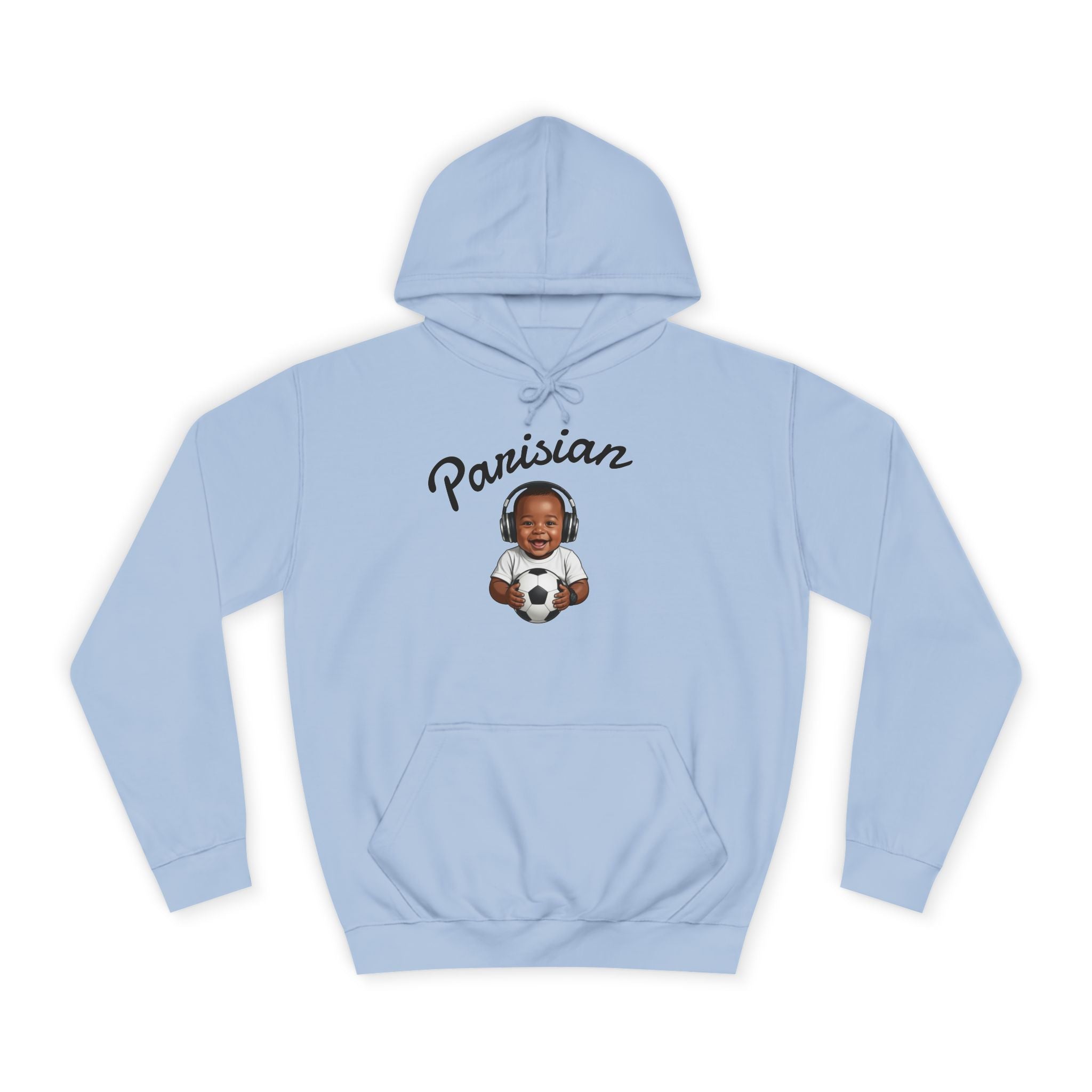 Parisian Baby Soccer Hoodie — Cute Infant Illustration Pullover