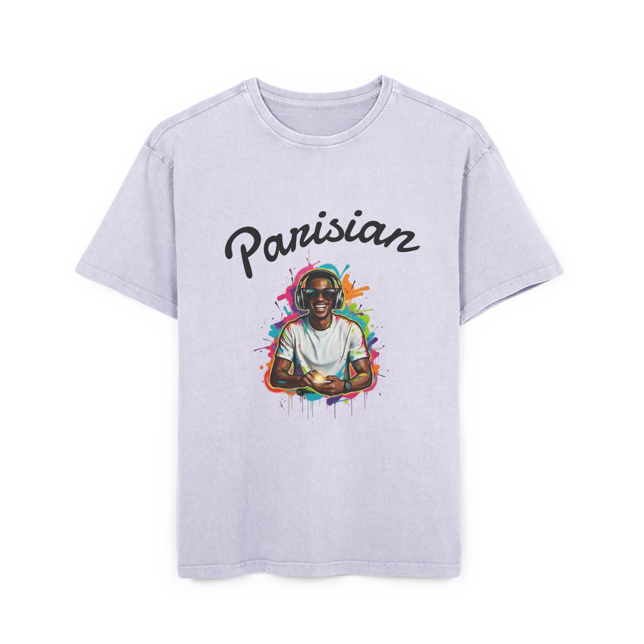 Parisian Graphic Tee — Vintage Acid-Wash Oversize T-Shirt