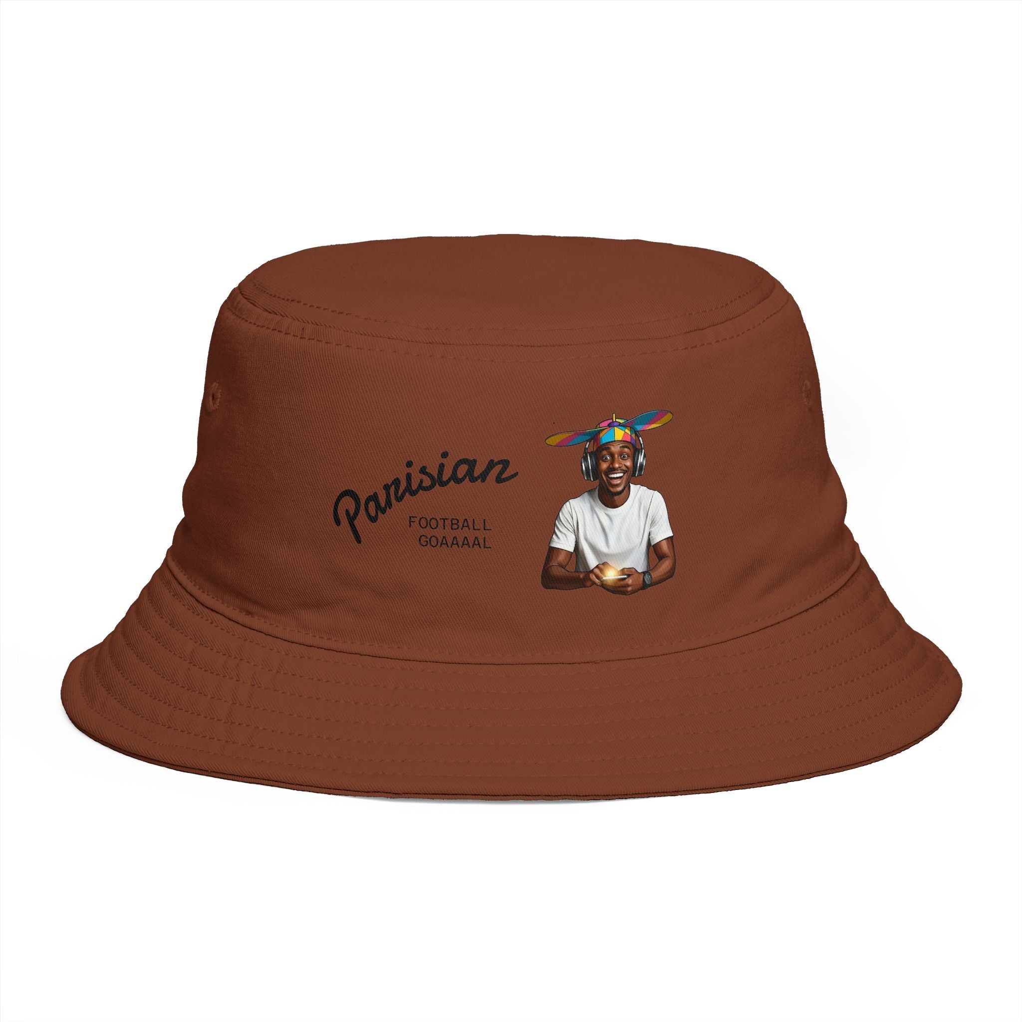 Parisian Football Legend Bucket Hat — Retro Soccer Player Graphic