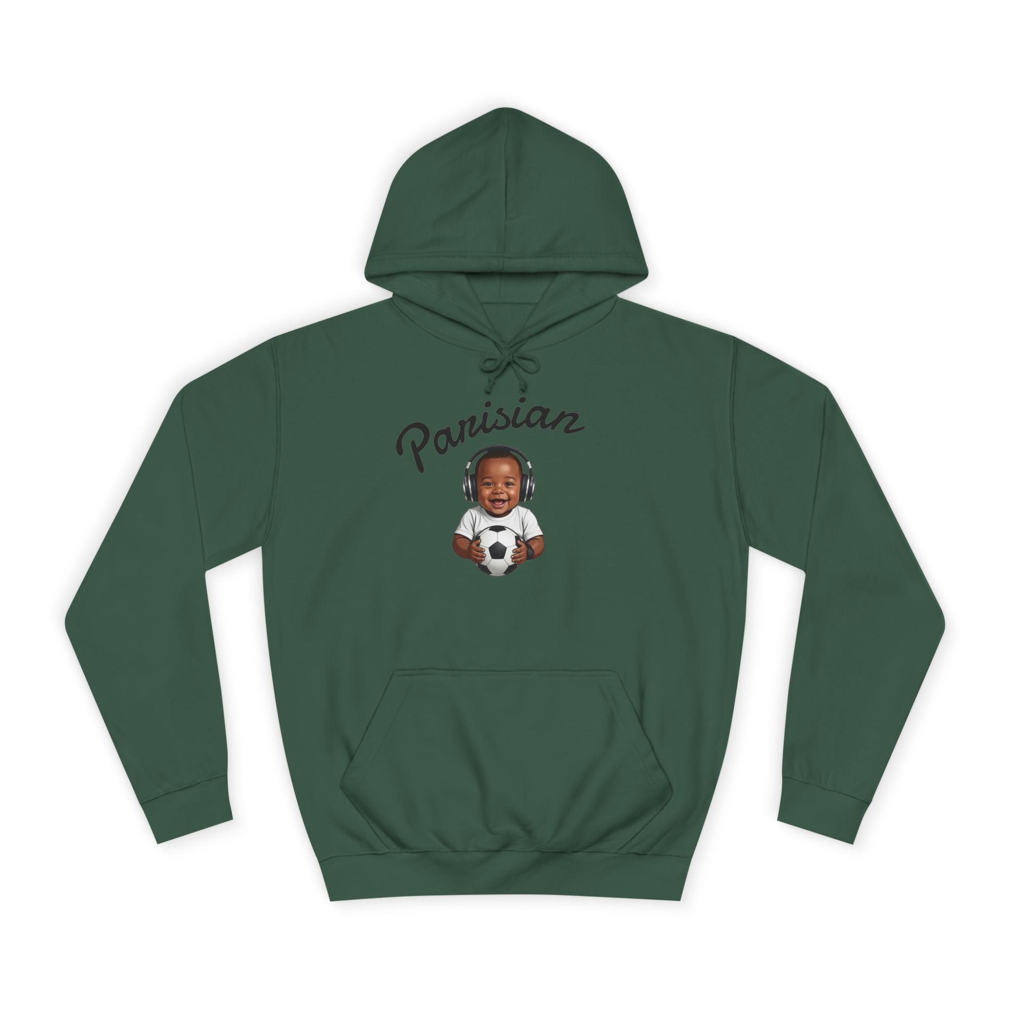 Parisian Baby Soccer Hoodie — Cute Infant Illustration Pullover