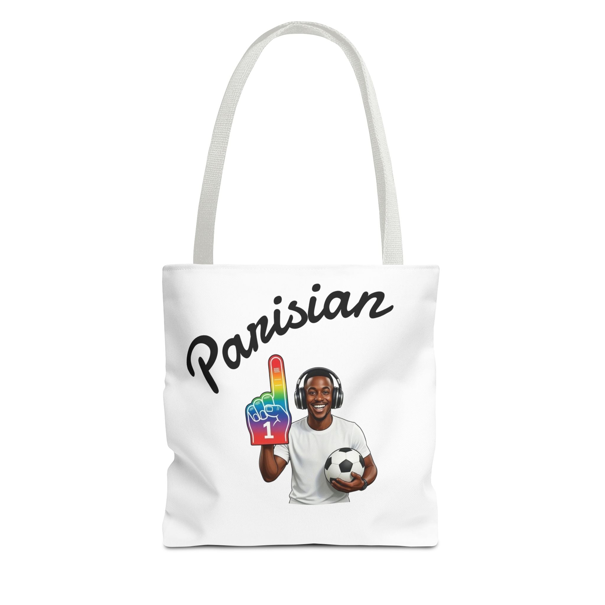 Parisian Soccer Fan Tote Bag — Funny Emoji Runner Design