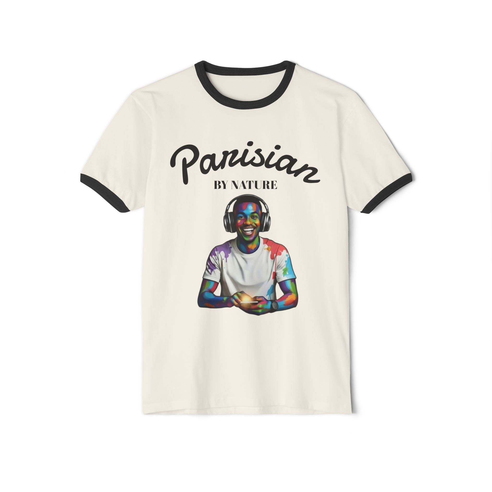 Parisian Vibes Ringer T‑Shirt — Colorful Portrait Tee