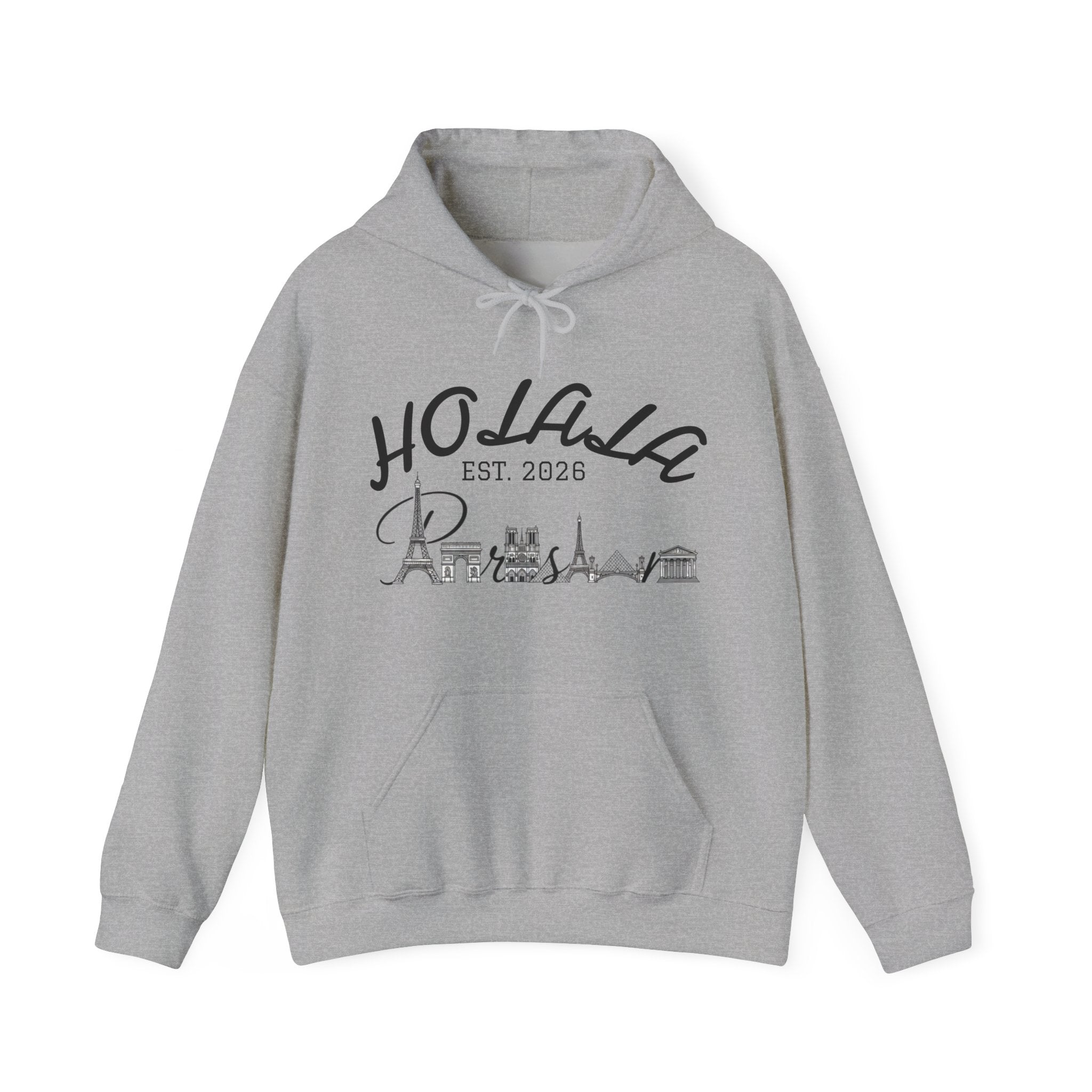 HOLAHA City Skyline Hoodie – 'EST. 2026' Spanish Greeting Sweatshirt