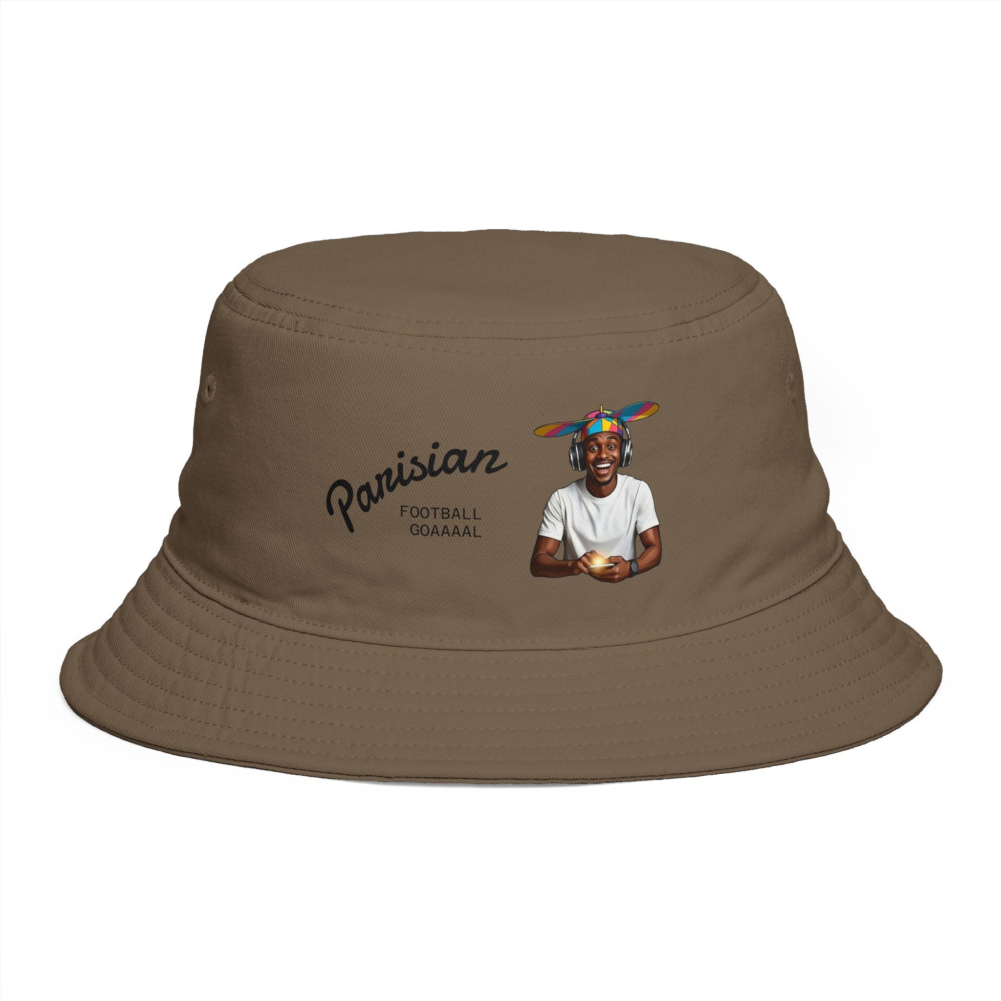 Parisian Football Legend Bucket Hat — Retro Soccer Player Graphic