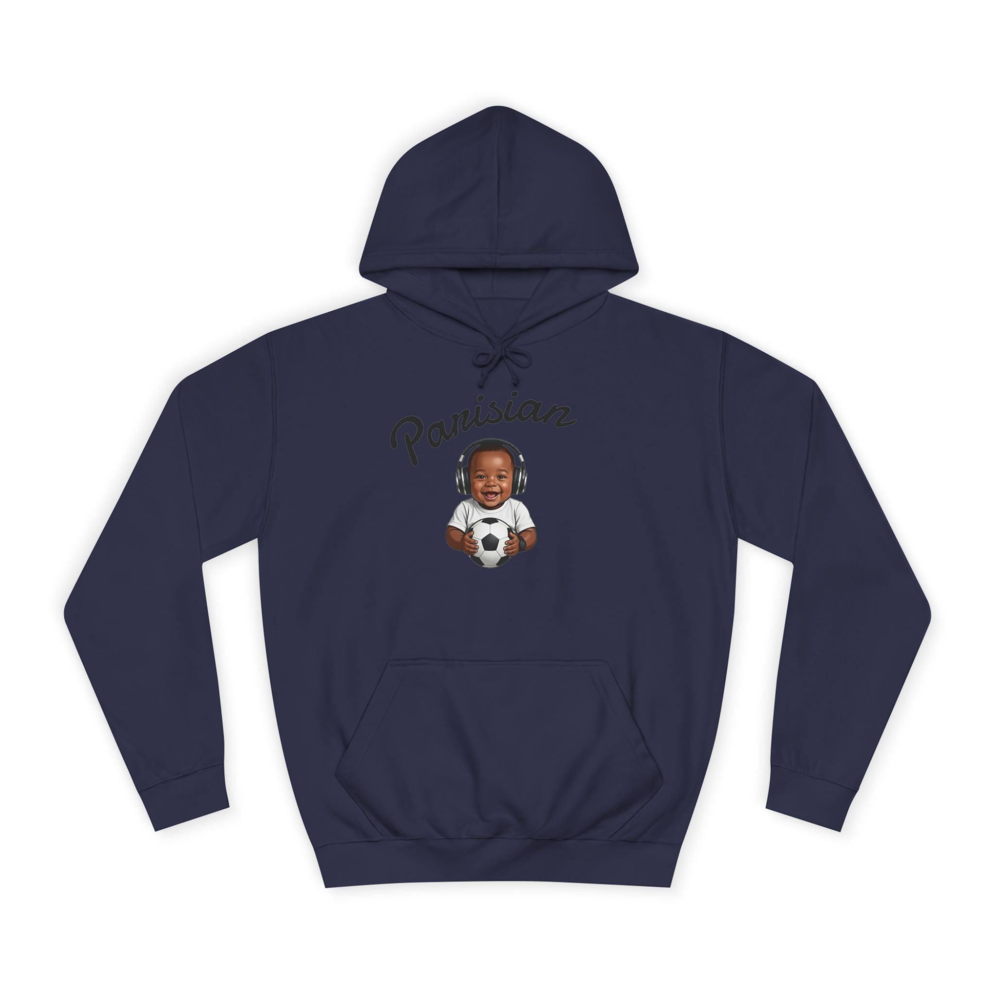 Parisian Baby Soccer Hoodie — Cute Infant Illustration Pullover