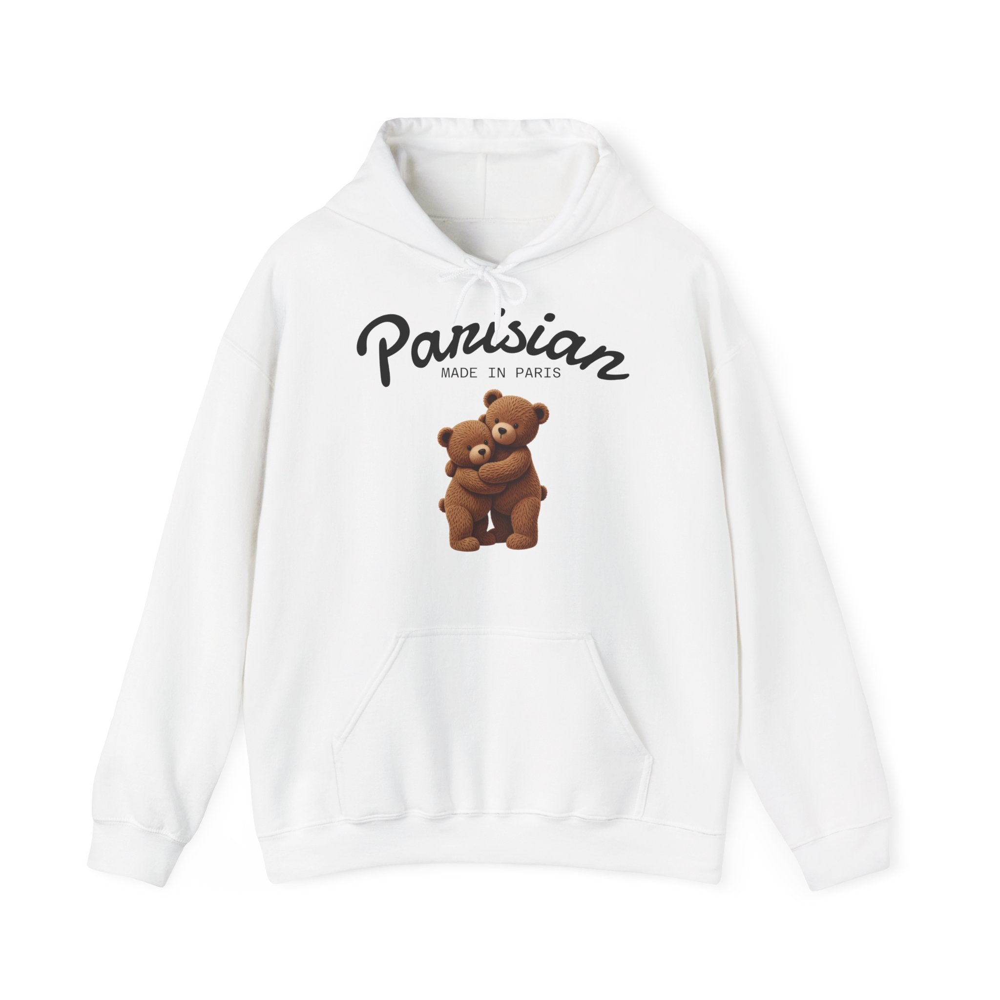 Parisian Bear Hoodie — Cute Teddy 'Made in Paris' Graphic Hooded Sweatshirt