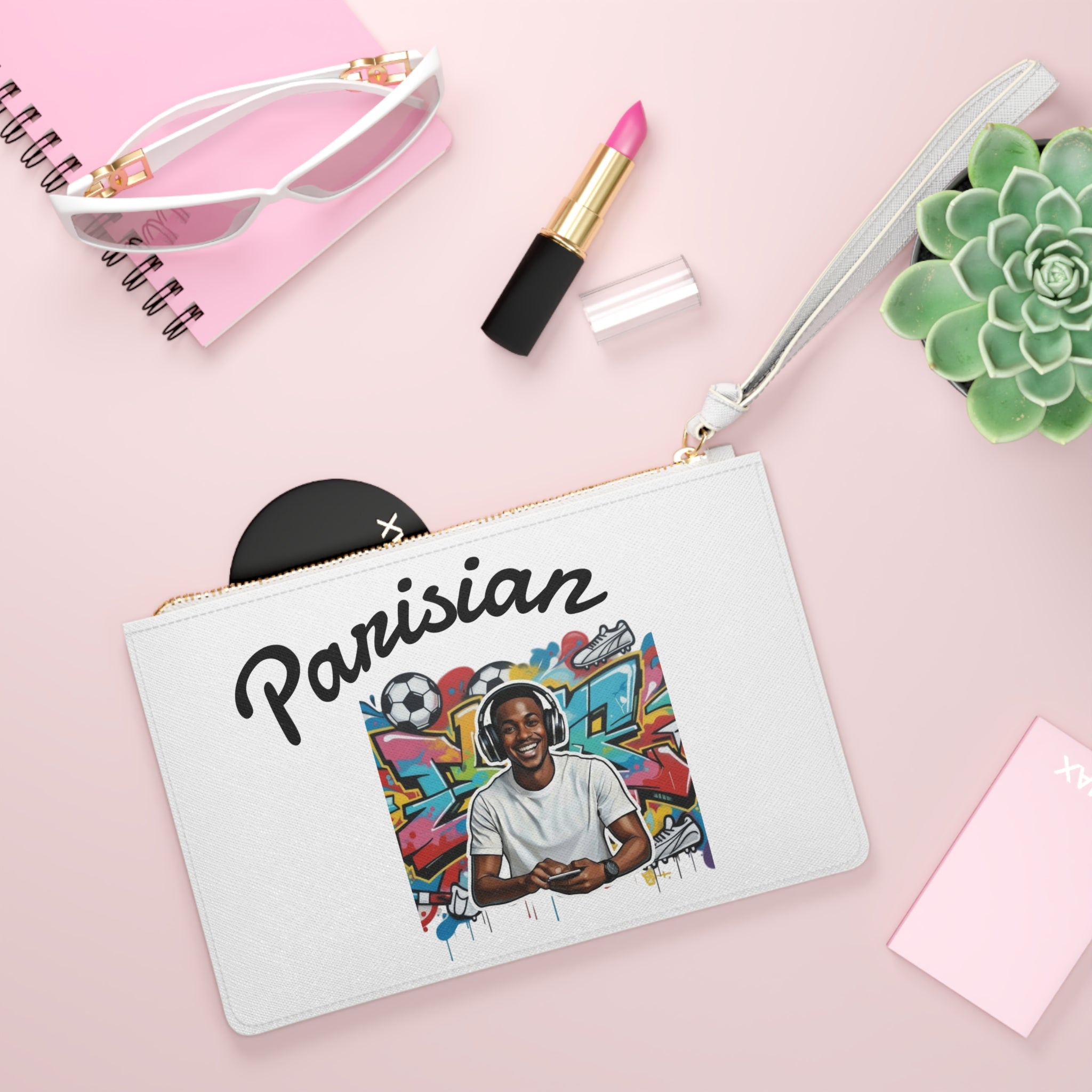 Parisian Portrait Clutch Bag — Urban Graffiti Photo Wristlet
