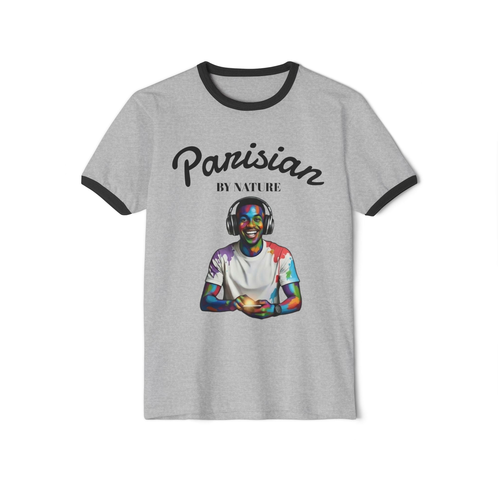 Parisian Vibes Ringer T‑Shirt — Colorful Portrait Tee