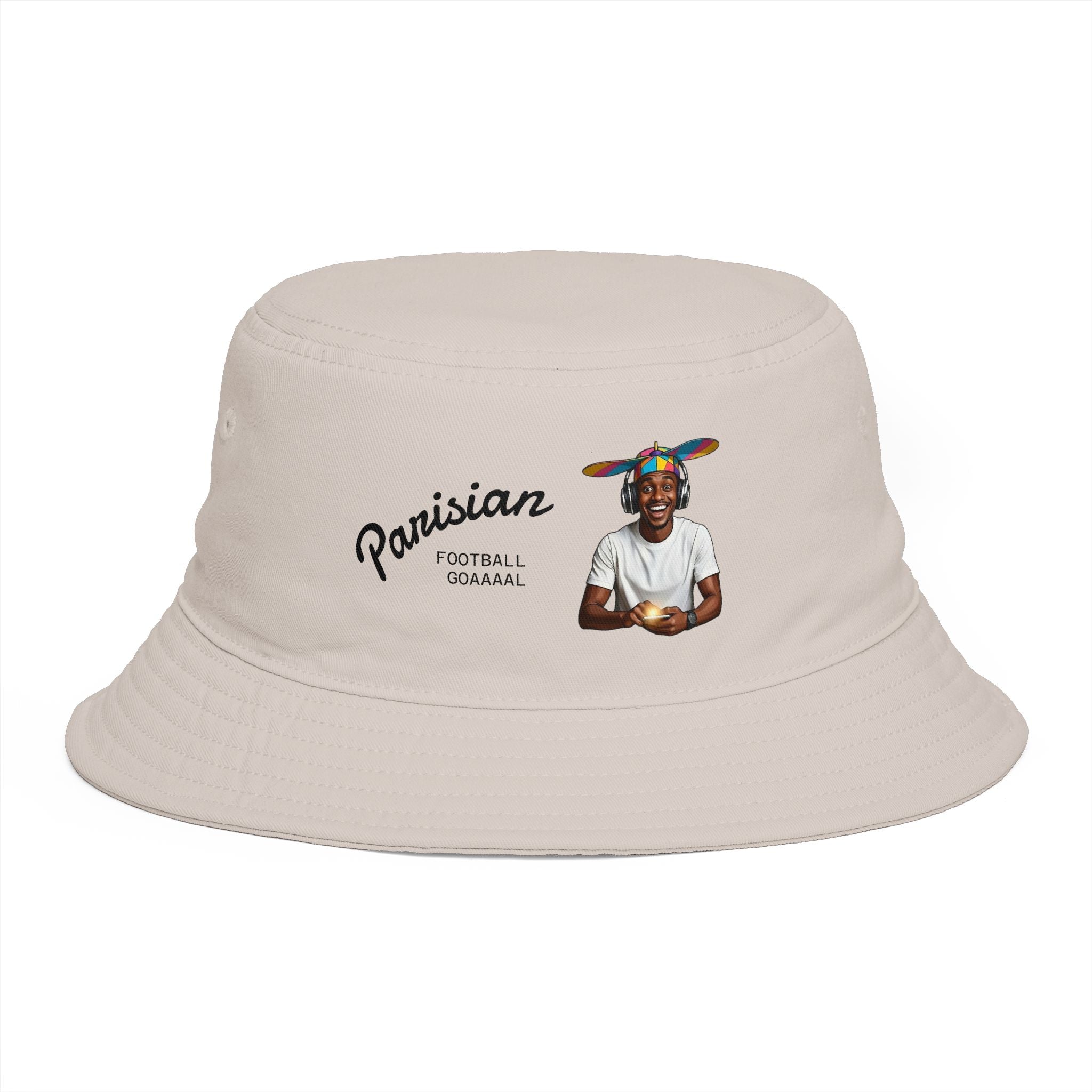 Parisian Football Legend Bucket Hat — Retro Soccer Player Graphic