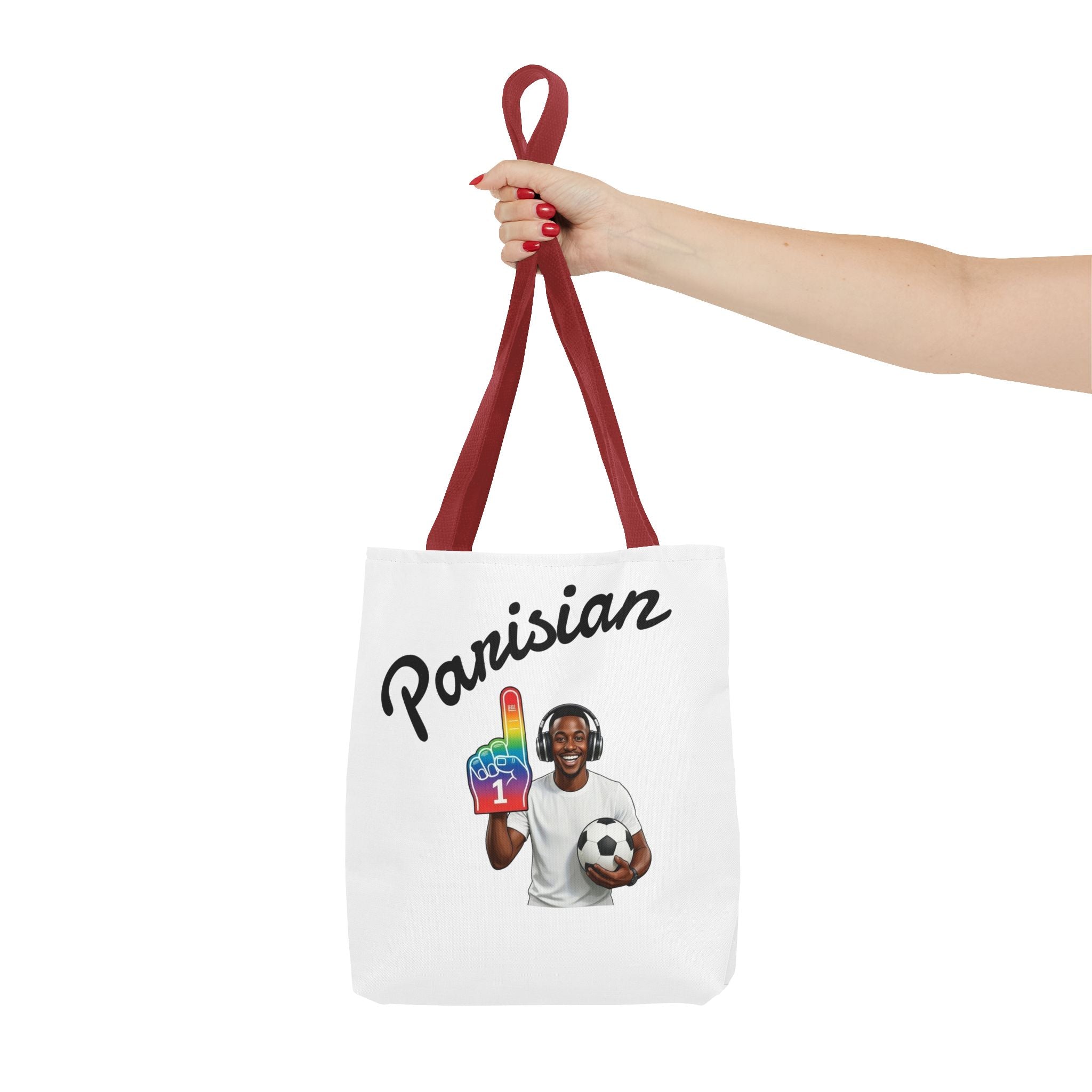 Parisian Soccer Fan Tote Bag — Funny Emoji Runner Design