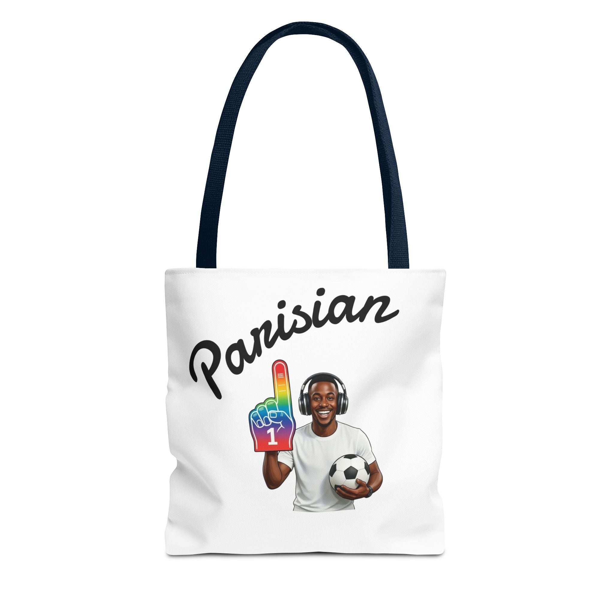 Parisian Soccer Fan Tote Bag — Funny Emoji Runner Design