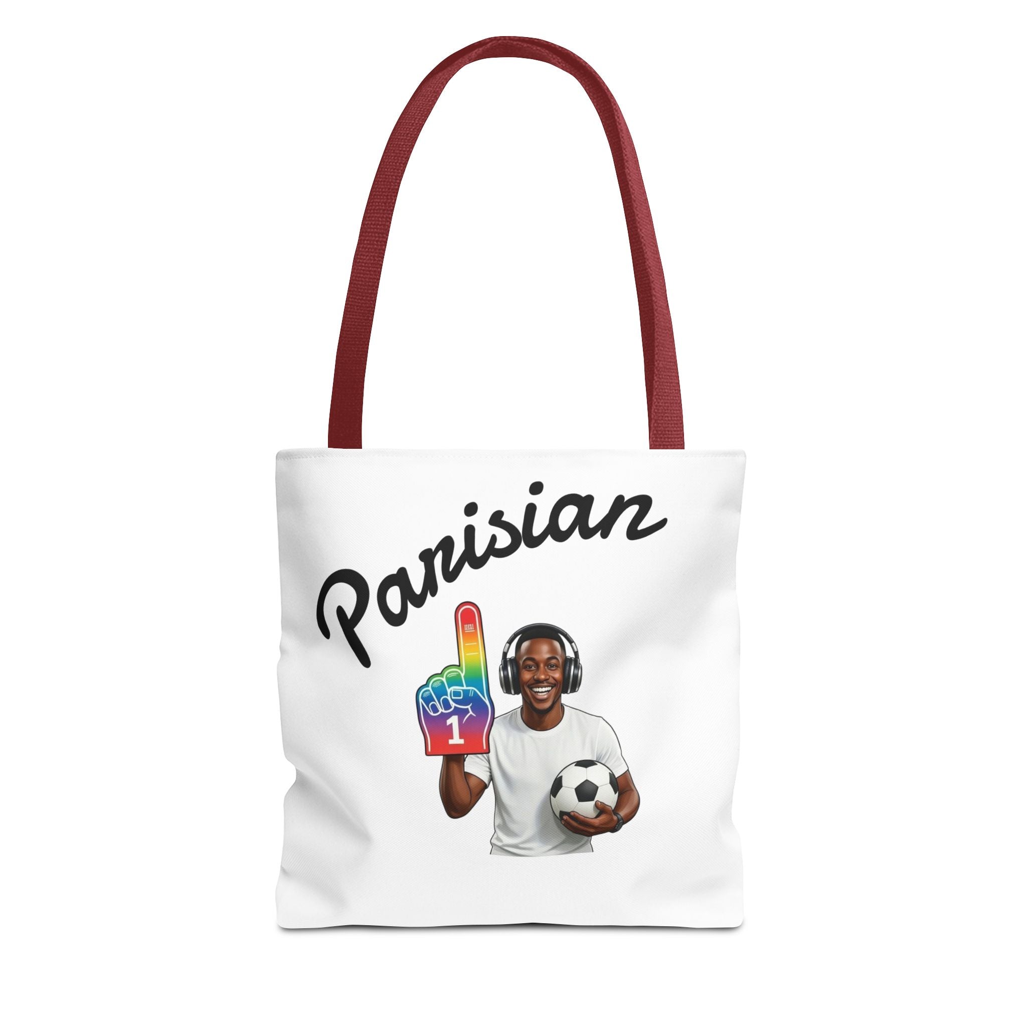 Parisian Soccer Fan Tote Bag — Funny Emoji Runner Design