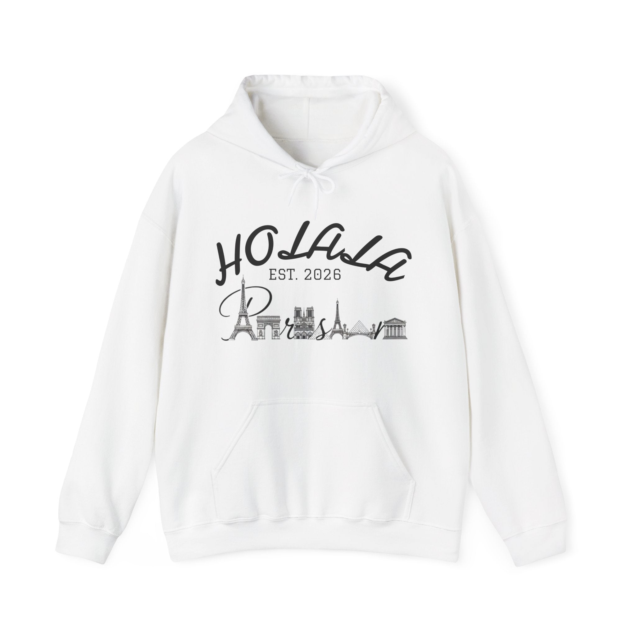 HOLAHA City Skyline Hoodie – 'EST. 2026' Spanish Greeting Sweatshirt